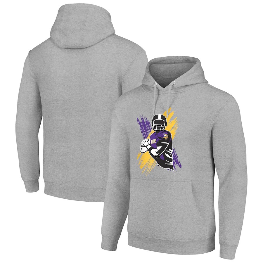 Men minnesota vikings grey 2024 NFL hoodie->minnesota vikings->NFL Jersey